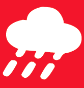 rain cloud on red background