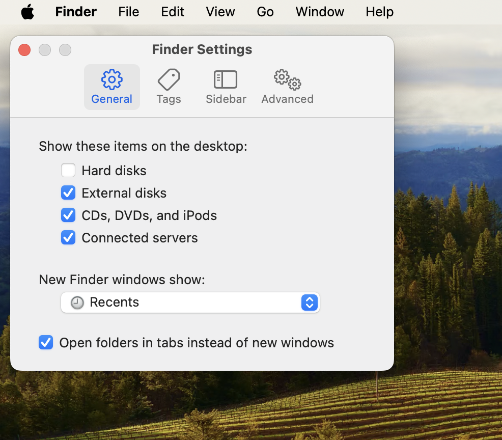 Finder Settings