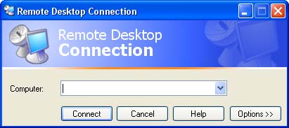 The Remote Desktop Connection window