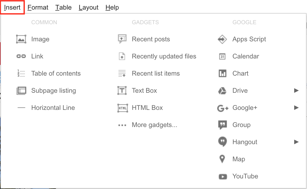 Items txt. Google apps script. Google sites. Google Drive widgets.