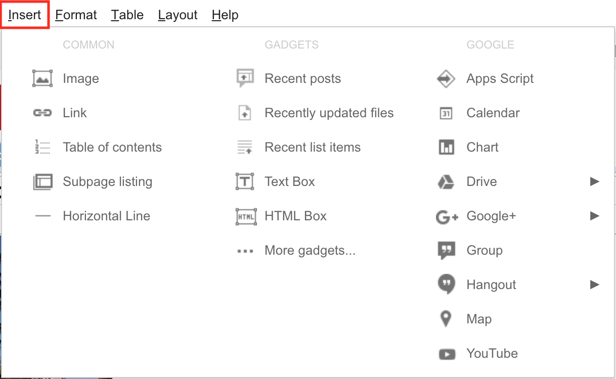 Recent posting. Google apps script. Google sites. Google Drive widgets.